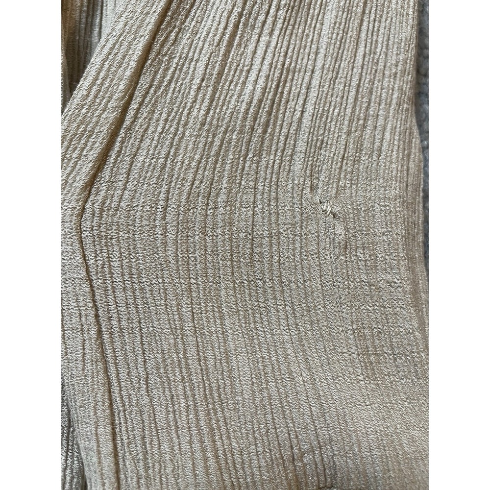 Anthropologie August Sky Tiered Dress Sz L Midi Beige Crinkly Boho Peasant - Picture 12 of 13